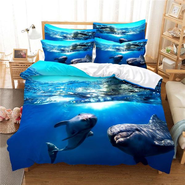 bedding sets 3d dolphin set duvet cover bed cotton bedroom