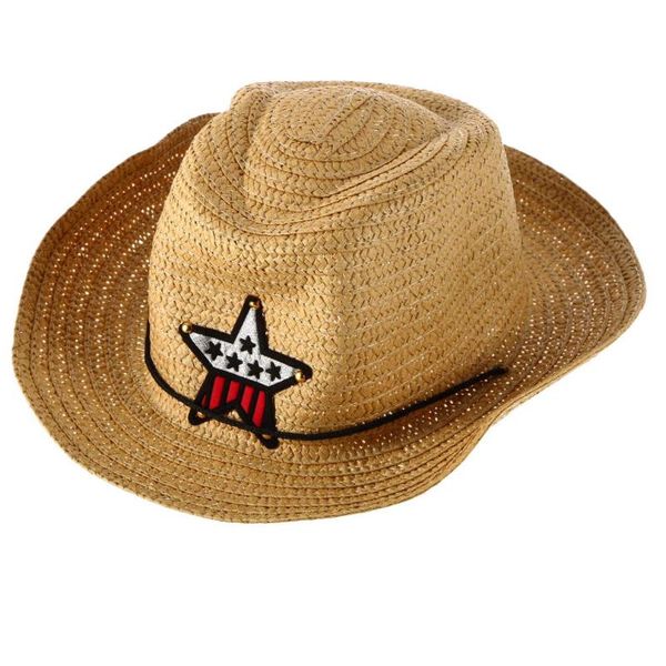 stylish children kids western cowboy straw sun hat wind-proof cap summer big wide brim sunbonnet with star decoration hats, Blue;gray
stylish children kids western cowboy straw sun hat wind-proof cap summer big wide brim sunbonnet with star decoration hats, Blue;gray