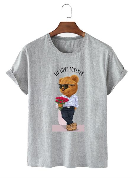 cool bear pattern printing women's breathable lightweight round neck short sleeve pure cotton t-shirt basic, White
cool bear pattern printing women's breathable lightweight round neck short sleeve pure cotton t-shirt basic, White