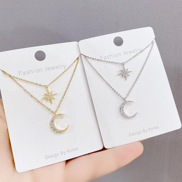chains 14k gold plated star moon necklace shining bling zircon women clavicle chain elegant charm wedding pendant jewelry, Silver
chains 14k gold plated star moon necklace shining bling zircon women clavicle chain elegant charm wedding pendant jewelry, Silver