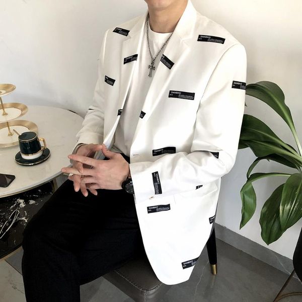 men's suits & blazers 2021 brand clothing business suit/male slim fit printing fashion leisure blazers/men's casual jacket, White;black
men's suits & blazers 2021 brand clothing business suit/male slim fit printing fashion leisure blazers/men's casual jacket, White;black