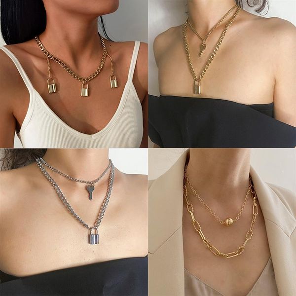 trendy key padlock lock pendant choker necklace for women punk hip hop gold metal heart jewelry gift necklaces, Silver
trendy key padlock lock pendant choker necklace for women punk hip hop gold metal heart jewelry gift necklaces, Silver