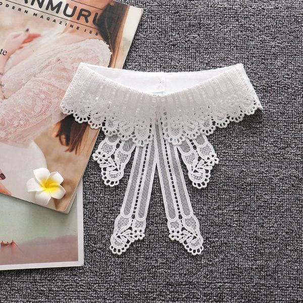 bow ties female white lace hollow fake collar for sweater half shirt blouse vintage detachable false accessories, Black;gray
bow ties female white lace hollow fake collar for sweater half shirt blouse vintage detachable false accessories, Black;gray