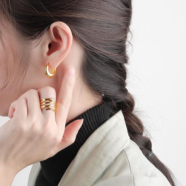 hoop & huggie hkmmh 925 sterling silver geometric arc earrings female fashion temperament french romantic light luxury jewelry accessories, Golden;silver
hoop & huggie hkmmh 925 sterling silver geometric arc earrings female fashion temperament french romantic light luxury jewelry accessories, Golden;silver