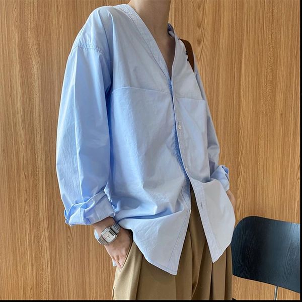 autumn fall womens shirts korean style simple long sleeve elegant women v neck large pockets design loose solid blouse, White
autumn fall womens shirts korean style simple long sleeve elegant women v neck large pockets design loose solid blouse, White