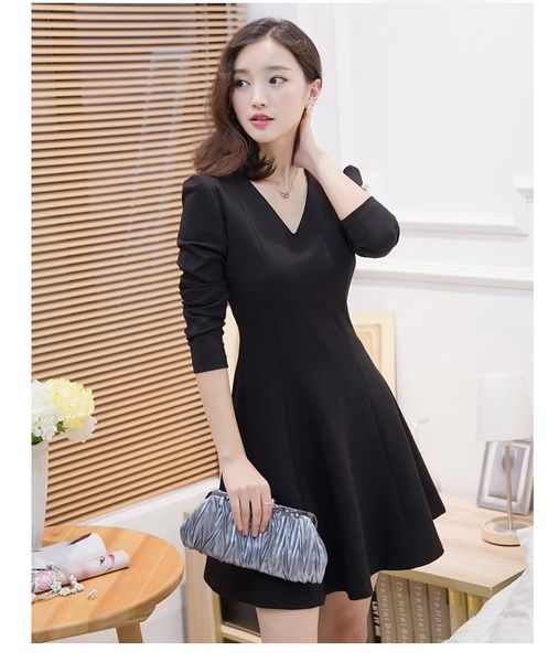 casual dresses women's autumn products korean slim long sleeve dress boutique wear women summer, Black;gray
casual dresses women's autumn products korean slim long sleeve dress boutique wear women summer, Black;gray