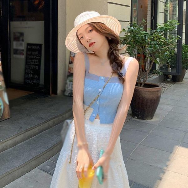 women's tanks & camis women stitching slim tank fashion knitting camisole female sweet, White
women's tanks & camis women stitching slim tank fashion knitting camisole female sweet, White