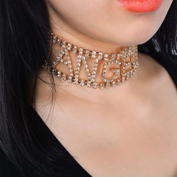 fashion rhinestone shiny chokers for girls punk letter angel honey night entertainment venue statement party necklace, Golden;silver
fashion rhinestone shiny chokers for girls punk letter angel honey night entertainment venue statement party necklace, Golden;silver