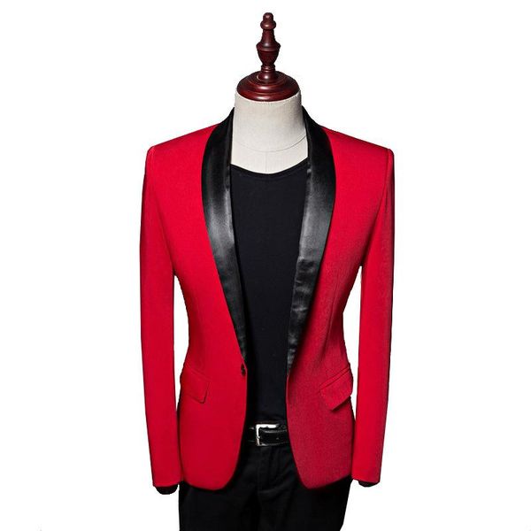 men's suits & blazers men red suit jacket shawl lapel slim fit fashion tuxedo wedding groom prom casual business party banquet stage co, White;black
men's suits & blazers men red suit jacket shawl lapel slim fit fashion tuxedo wedding groom prom casual business party banquet stage co, White;black