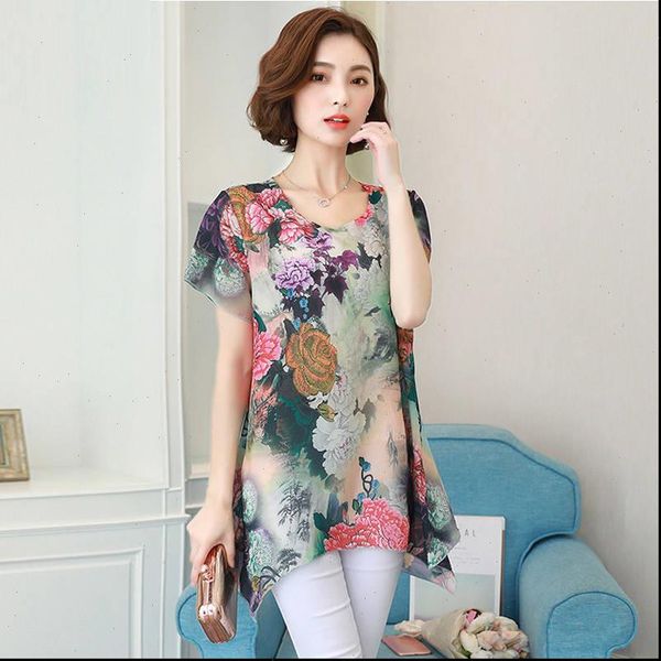 womens shirts summer middle aaged women o neck chiffon casual blouse female fashion short sleeve loose plus size 4xl, White
womens shirts summer middle aaged women o neck chiffon casual blouse female fashion short sleeve loose plus size 4xl, White