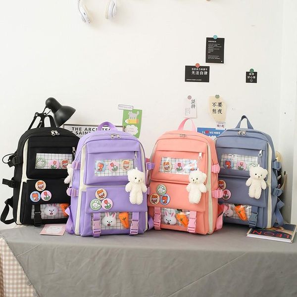 backpack 4 pcs set women lapcute canvas school bags for teenage girls kawaii college student kids book bag rucksack 2021
backpack 4 pcs set women lapcute canvas school bags for teenage girls kawaii college student kids book bag rucksack 2021