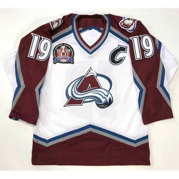 52vintage 1996 stanley cup joe sakic colorado avalanche white embroidered hockey jerseys customize any name and digit jersey, Black
52vintage 1996 stanley cup joe sakic colorado avalanche white embroidered hockey jerseys customize any name and digit jersey, Black