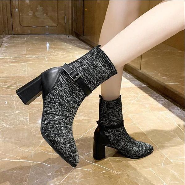 boots ankle women shoes fashion high-heeled pointed short stretch socks 2021 autumn breathable d58, Black
boots ankle women shoes fashion high-heeled pointed short stretch socks 2021 autumn breathable d58, Black