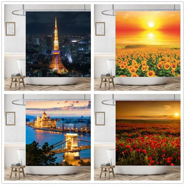 shower curtains dusk city night view scenery sunflower field 3d printing curtain polyester waterproof home decoration with hook
shower curtains dusk city night view scenery sunflower field 3d printing curtain polyester waterproof home decoration with hook