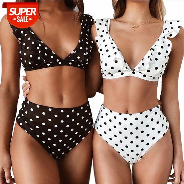 bathing suits black and white dot lotus leaf small fresh high waist style split bikini swimsuit #t17q, White;black
bathing suits black and white dot lotus leaf small fresh high waist style split bikini swimsuit #t17q, White;black