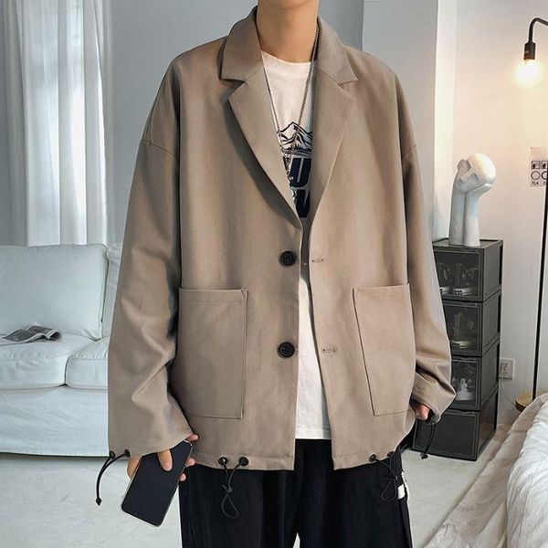 autumn and winter youth korean men's solid color all-match street suit fashion casual single-breasted suits & blazers, White;black
autumn and winter youth korean men's solid color all-match street suit fashion casual single-breasted suits & blazers, White;black