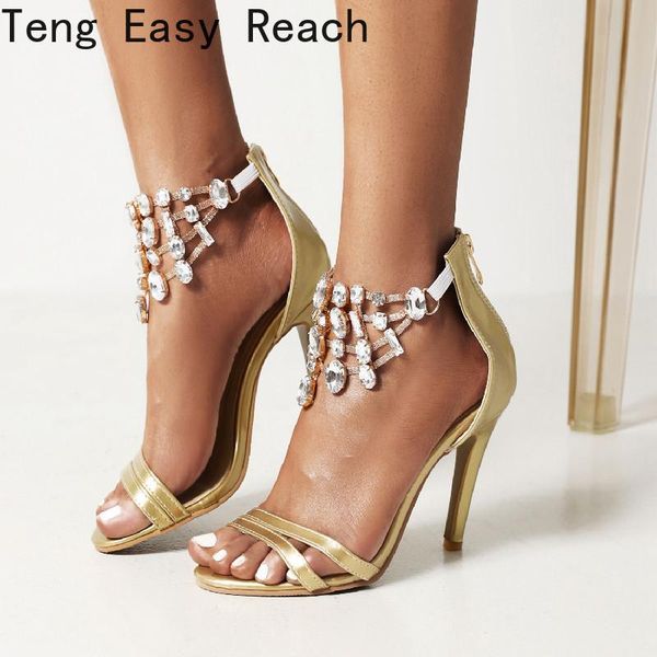 sandals white golden stiletto woman ankle strap party dress open toe high heels female size 32-46, Black
sandals white golden stiletto woman ankle strap party dress open toe high heels female size 32-46, Black