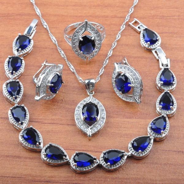 wedding jewelry sets eye design blue crystal 925 silver set for women earrings white zirconia necklace pendant rings bracelet js0232, Slivery;golden
wedding jewelry sets eye design blue crystal 925 silver set for women earrings white zirconia necklace pendant rings bracelet js0232, Slivery;golden