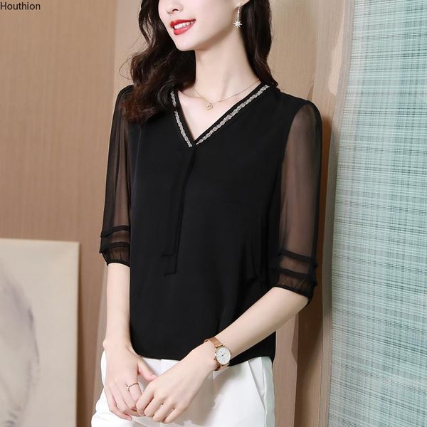 women's blouses & shirts silk satin loose fashion solid color v-neck casual short sleeve blusas summer houthion, White
women's blouses & shirts silk satin loose fashion solid color v-neck casual short sleeve blusas summer houthion, White