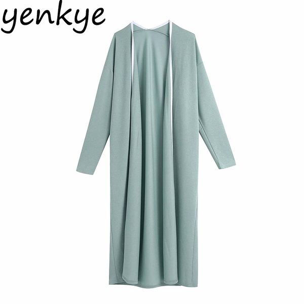 vintage light green long knit cardigan women sleeve open stitch casual loose outerwear plus size 210430, White
vintage light green long knit cardigan women sleeve open stitch casual loose outerwear plus size 210430, White