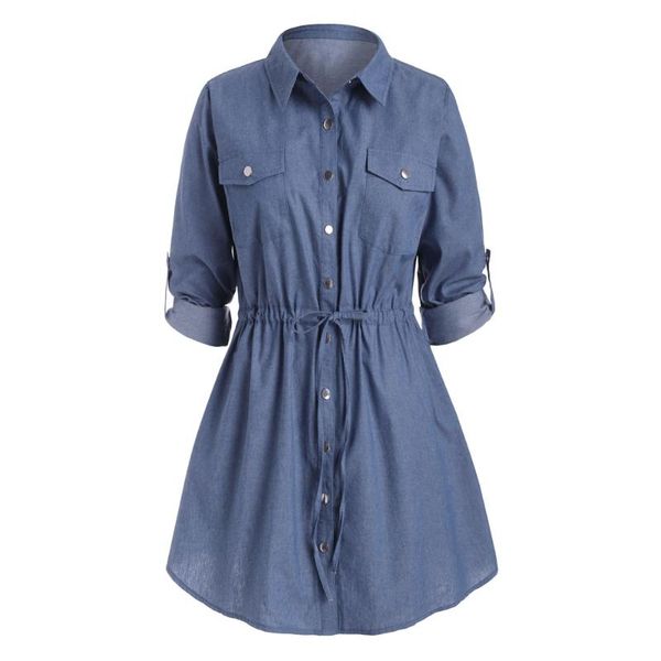 casual dresses plus size roll sleeve snap button shirt dress 5xl denim blue turn down collar long sleeves drawstring waist, Black;gray
casual dresses plus size roll sleeve snap button shirt dress 5xl denim blue turn down collar long sleeves drawstring waist, Black;gray