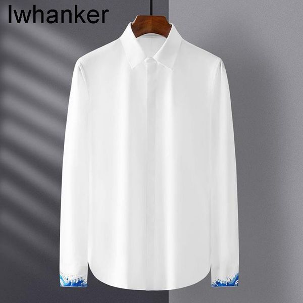 men's casual shirts minglu black white male luxury long sleeve chinese style embroidery mens dress cotton slim fit party man, White;black
men's casual shirts minglu black white male luxury long sleeve chinese style embroidery mens dress cotton slim fit party man, White;black
