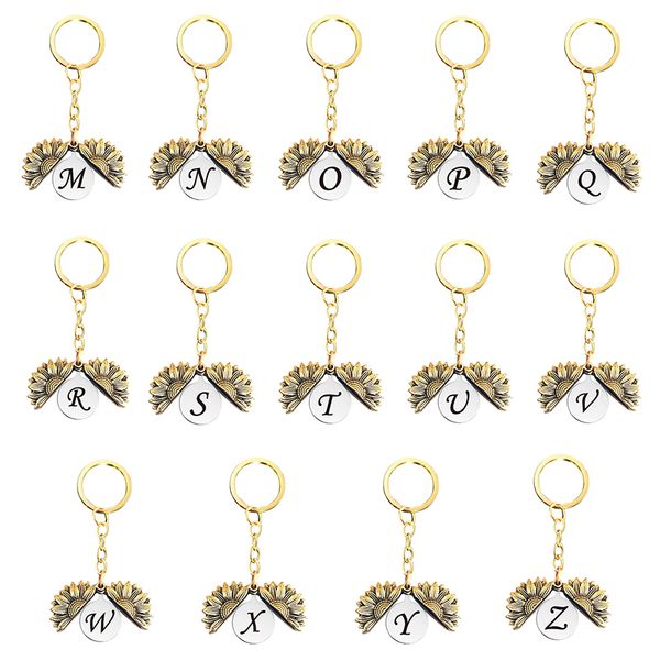 fashion metal sunflower key chain can be opened double-layer letter keyring couple's decorative pendant valentine's day gift, Silver
fashion metal sunflower key chain can be opened double-layer letter keyring couple's decorative pendant valentine's day gift, Silver