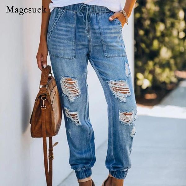 women's jeans pencil pants vintage elastic waist high slim hole loose skinny for women full length 16227, Blue
women's jeans pencil pants vintage elastic waist high slim hole loose skinny for women full length 16227, Blue