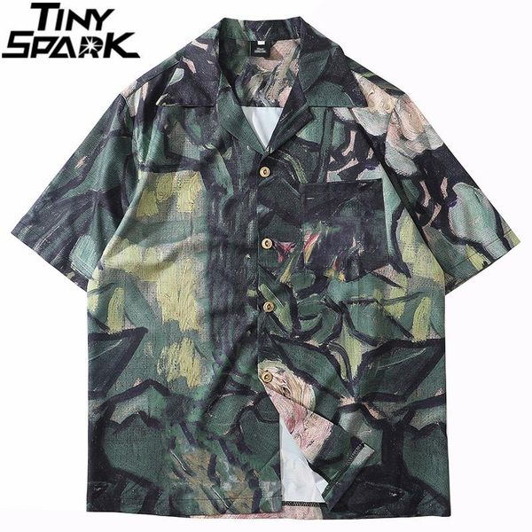 men painting print hawaiian shirt hip hop streetwear harajuku beach summer short sleeve casual aloha thin men's shirts, White;black
men painting print hawaiian shirt hip hop streetwear harajuku beach summer short sleeve casual aloha thin men's shirts, White;black