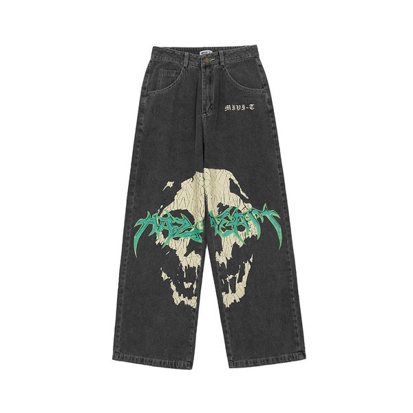 pants fashionable the gaojiechao brand skull print jeans men's old wash trend loose wide leg straight casual, Black
pants fashionable the gaojiechao brand skull print jeans men's old wash trend loose wide leg straight casual, Black