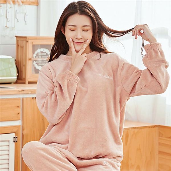 flannel pajamas sets cute winter womens sleepwears warm 2 pieces thick homewear coral fleece sleep pants, Black;red 
flannel pajamas sets cute winter womens sleepwears warm 2 pieces thick homewear coral fleece sleep pants, Black;red