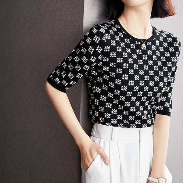 women's t-shirt alien kitty 2021 summer floral short skinny all-match fashion women o-neck office lady half sleeve t-shirts elegant, White
women's t-shirt alien kitty 2021 summer floral short skinny all-match fashion women o-neck office lady half sleeve t-shirts elegant, White