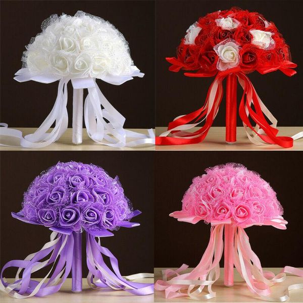 romantic wedding bouquet roses bridesmaid bridal artificial silk holding flowers decorative & wreaths
romantic wedding bouquet roses bridesmaid bridal artificial silk holding flowers decorative & wreaths