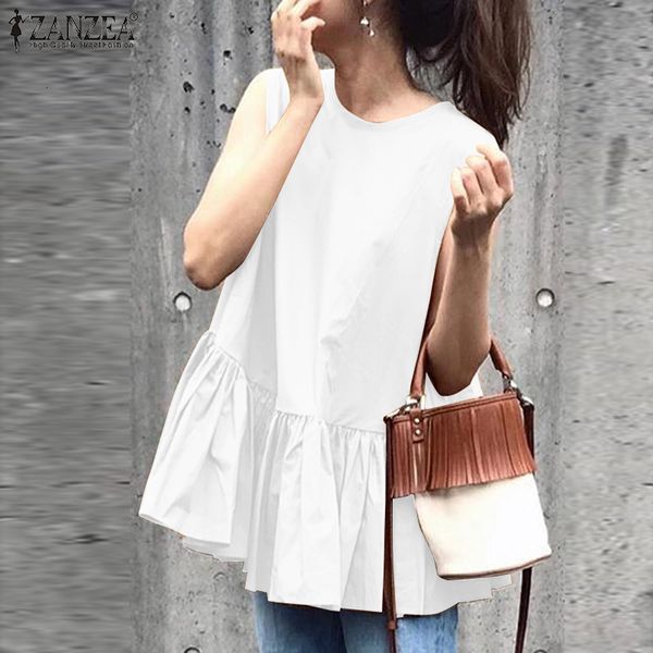 blouses vintage solid ruffle women's summer blouse 2021 casual sleeveless tank tunic female lace-up blusas plus size chemise, White
blouses vintage solid ruffle women's summer blouse 2021 casual sleeveless tank tunic female lace-up blusas plus size chemise, White