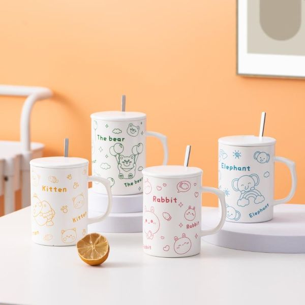 mugs creative cute animal ceramic mug with lids spoon drinking coffee cup fashion cat bear elephant couple home tea
mugs creative cute animal ceramic mug with lids spoon drinking coffee cup fashion cat bear elephant couple home tea