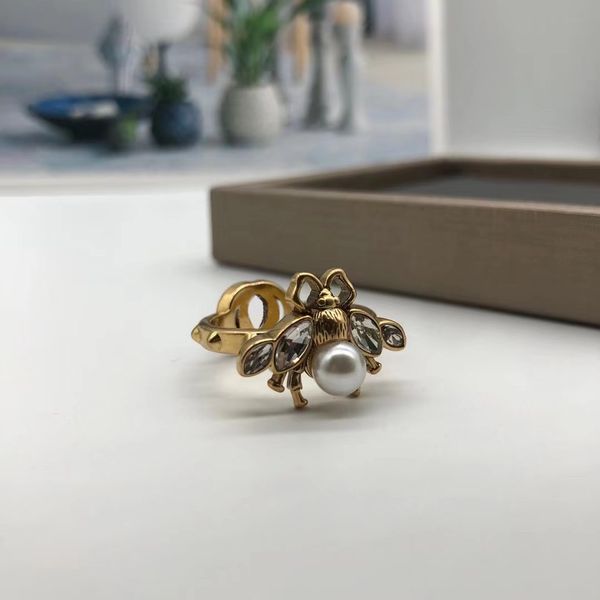 original brand designer vintage zircon pearl bee open rings temperament ladies men fashion jewelry party gifts, Silver
original brand designer vintage zircon pearl bee open rings temperament ladies men fashion jewelry party gifts, Silver