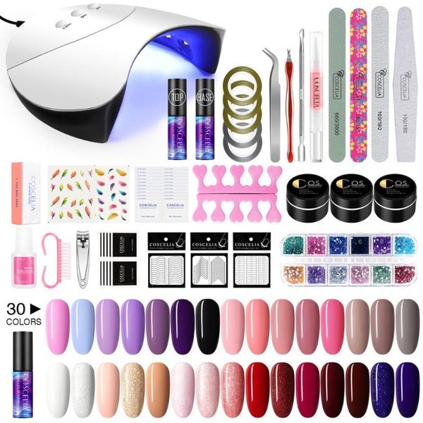 nail art kits coscelia manicure set with uv led lamp dryer 30/20/18 color gel polish kit all for machine tools
nail art kits coscelia manicure set with uv led lamp dryer 30/20/18 color gel polish kit all for machine tools