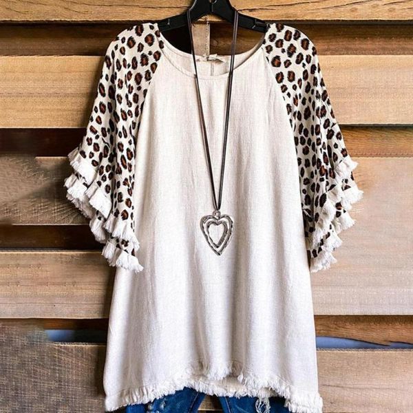 women's t-shirt stylish women tunic floral print soft leopard patchwork short sleeve, White
women's t-shirt stylish women tunic floral print soft leopard patchwork short sleeve, White