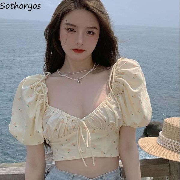 women's blouses & shirts shirring v-neck lace-up women floral slim crop short puff sleeve girls sweet korean style elegant streetw, White
women's blouses & shirts shirring v-neck lace-up women floral slim crop short puff sleeve girls sweet korean style elegant streetw, White