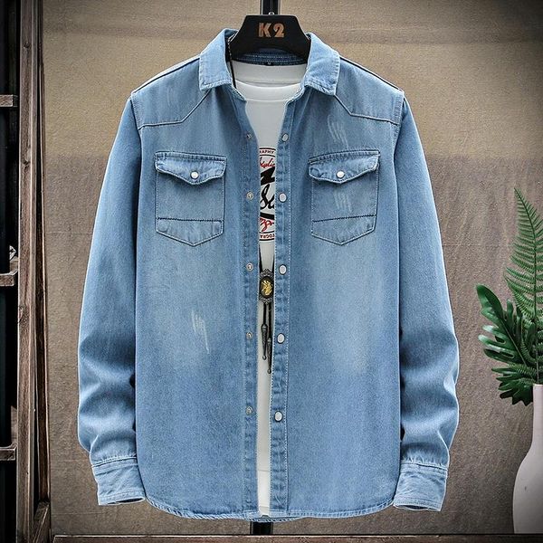 men's casual shirts spring/autumn solid man denim shirt fashion simple long-sleeved men's thin coat male 2 colors -3xl cy603, White;black
men's casual shirts spring/autumn solid man denim shirt fashion simple long-sleeved men's thin coat male 2 colors -3xl cy603, White;black