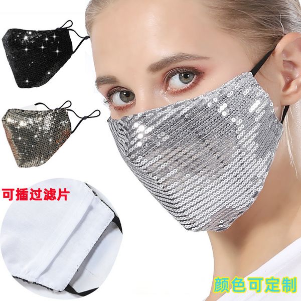 sequin fashionable mask can insert filter, three-layer cloth, thin, breathable, colorful and fashionable mask, washable for men women
sequin fashionable mask can insert filter, three-layer cloth, thin, breathable, colorful and fashionable mask, washable for men women