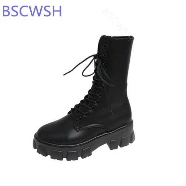 boots 2021 mid calf women autumn winter fashion lace-up zipper botas mujer sports platform heel ladies shoes, Black
boots 2021 mid calf women autumn winter fashion lace-up zipper botas mujer sports platform heel ladies shoes, Black