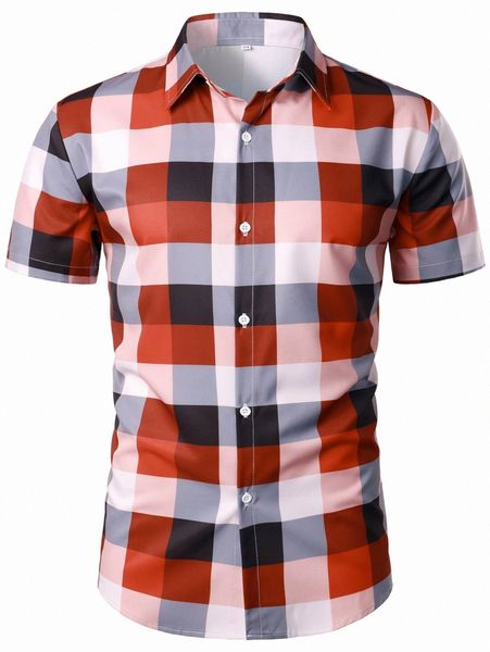 men plaid print shirt m9oq#, White;black