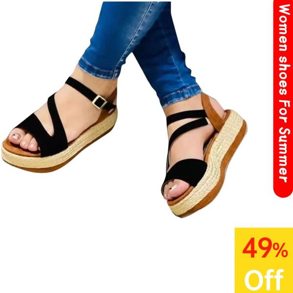 sandals women's summer flat flip-flops casual fish mouth shoes thick-soled hollow thin strap buckle for solid ladies sandalias, Black
sandals women's summer flat flip-flops casual fish mouth shoes thick-soled hollow thin strap buckle for solid ladies sandalias, Black