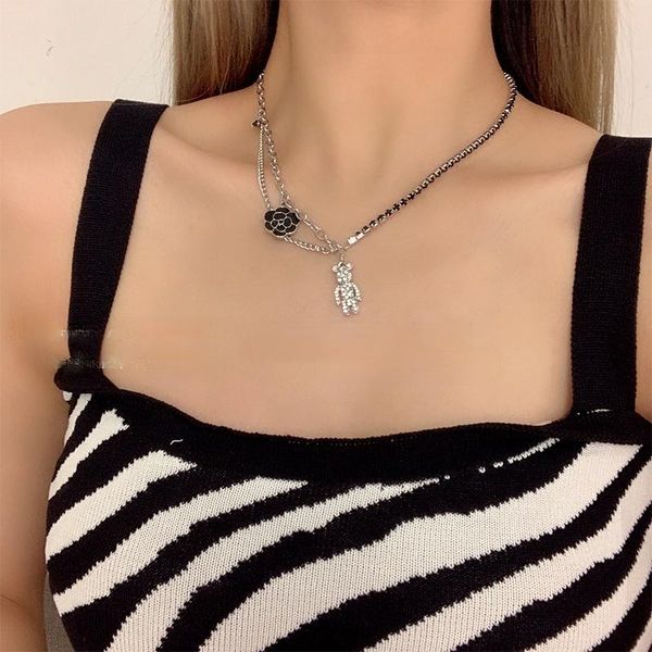 chains camellia necklace female summer rose bear light luxury retro simple folding accessories for women, Silver
chains camellia necklace female summer rose bear light luxury retro simple folding accessories for women, Silver