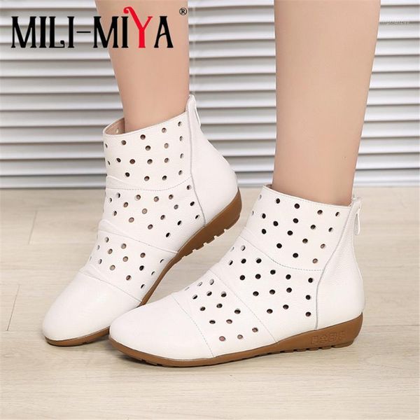boots mili-miya casual women cool cow leather cutout breathable round toe comfortable flat heels zipper solid color size 34-441, Black
boots mili-miya casual women cool cow leather cutout breathable round toe comfortable flat heels zipper solid color size 34-441, Black