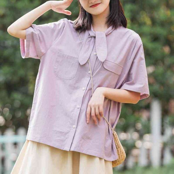 summer solid sweet fresh all-match blouses women bow patchwork design shirts vintage japan style loose casual 210525, White
summer solid sweet fresh all-match blouses women bow patchwork design shirts vintage japan style loose casual 210525, White