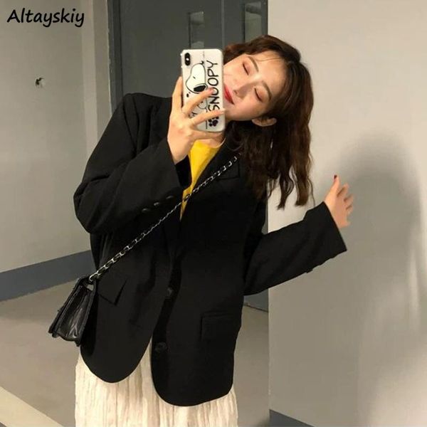 women's suits & blazers fashion women spring korean loose retro solid black elegant suit preppy style chic simple basic daily outerwea, White;black
women's suits & blazers fashion women spring korean loose retro solid black elegant suit preppy style chic simple basic daily outerwea, White;black