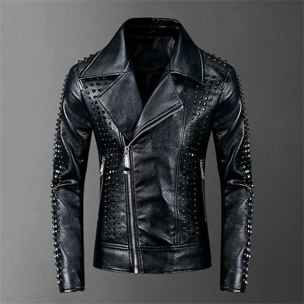 rivet motorcyle leather jacket men jaqueta motoqueiro chaqueta cuero punk rock dj stage faux leather men coat 211118, Black
rivet motorcyle leather jacket men jaqueta motoqueiro chaqueta cuero punk rock dj stage faux leather men coat 211118, Black