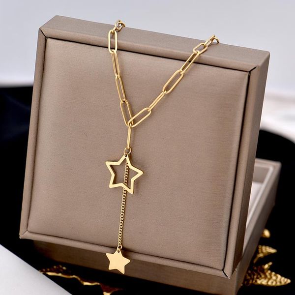 chains 316l stainless steel light luxury south korea east gate geometric pentacle colorless joker simple tassel clavicle chain, Silver
chains 316l stainless steel light luxury south korea east gate geometric pentacle colorless joker simple tassel clavicle chain, Silver